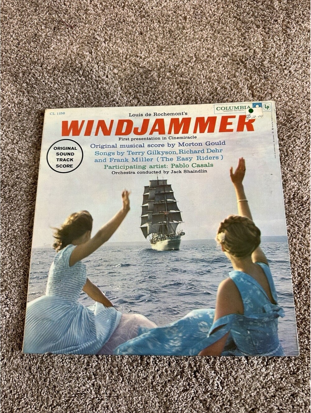 WINDJAMMER -1958 Original Musical Score by Morton Gould -Columbia CL1158, LP 33